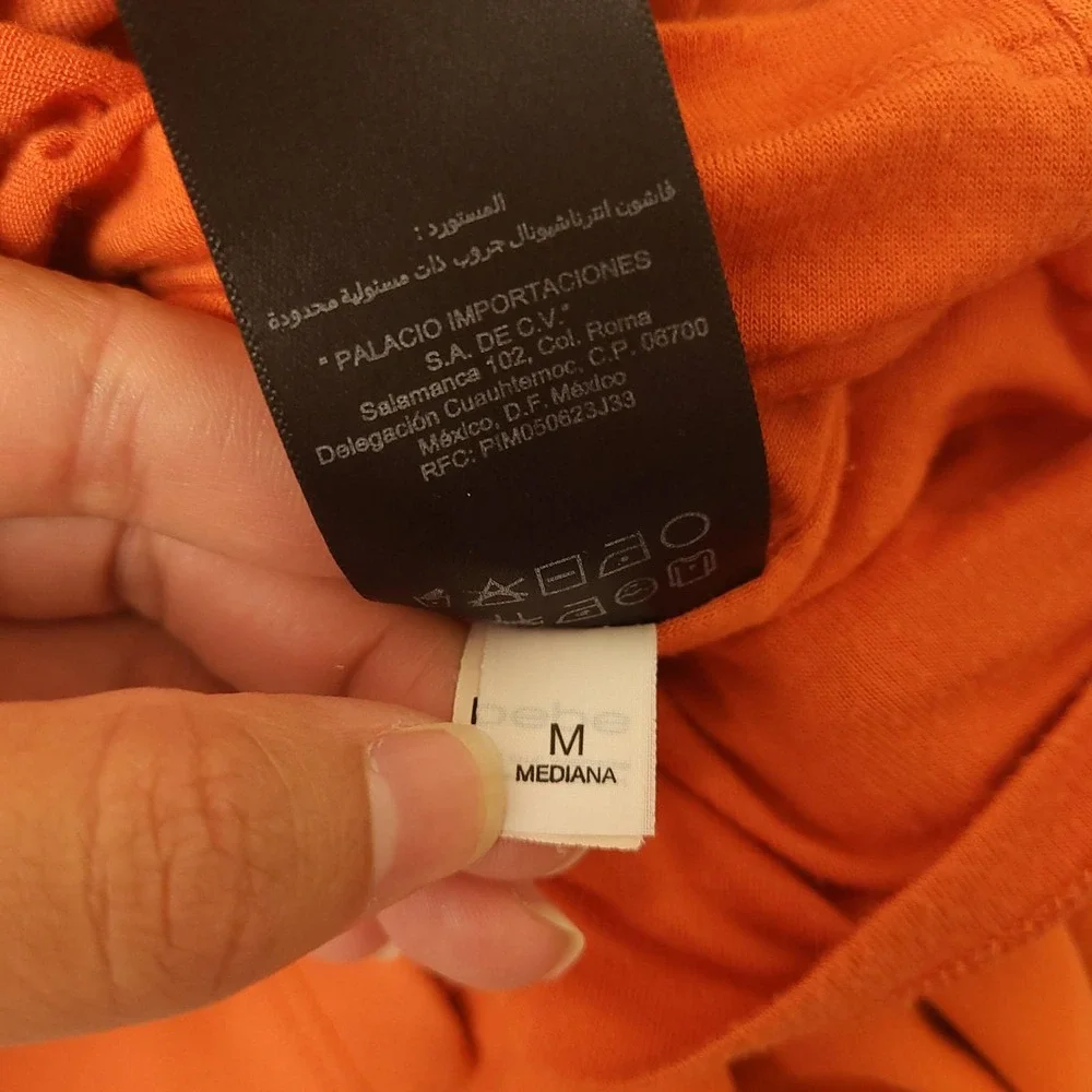 Vintage Bebe Orange Bodycon Midi Dress M Peekaboo Lattice Cage Back Strappy EUC